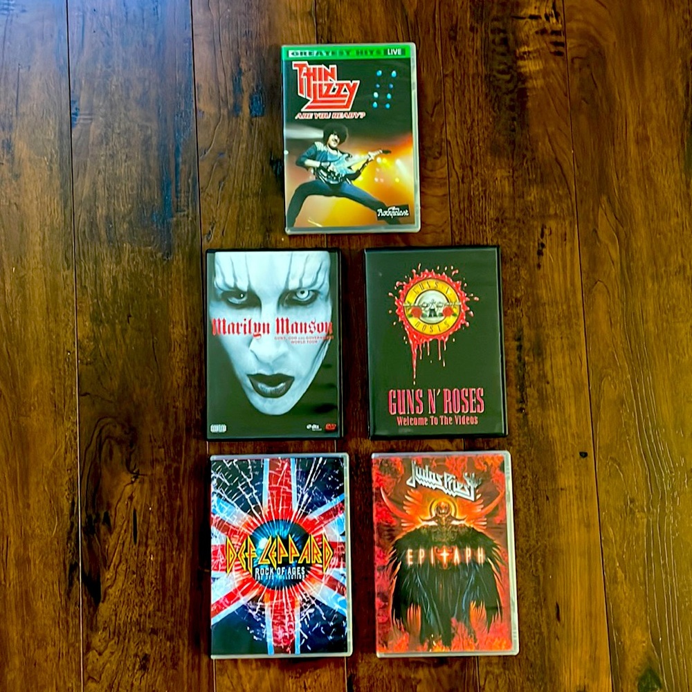 DVDs Marilyn Manson Judas Priest Thin Lizzy Def Leppard Guns N’ Roses